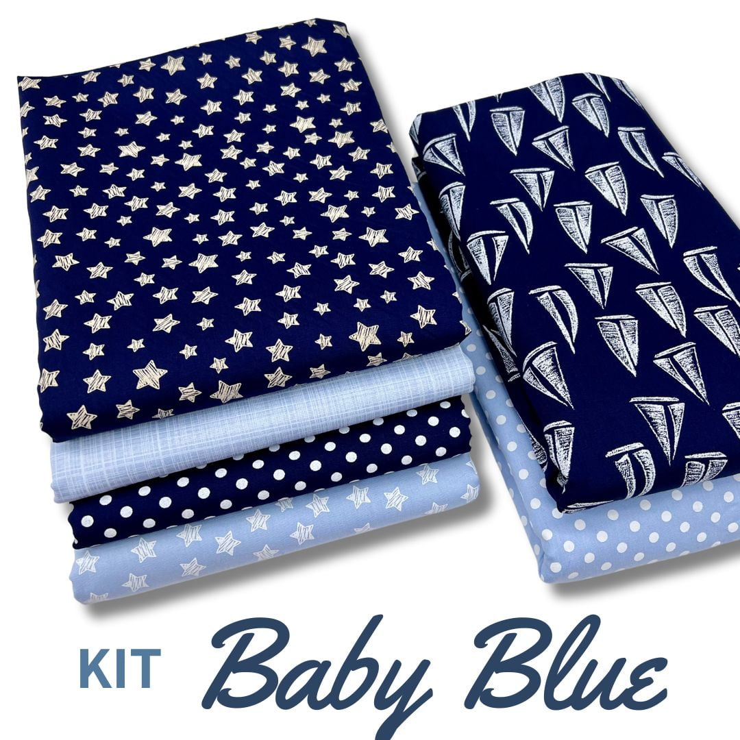 Kit Tricoline Baby Blue 6 Cortes de 50x70cm