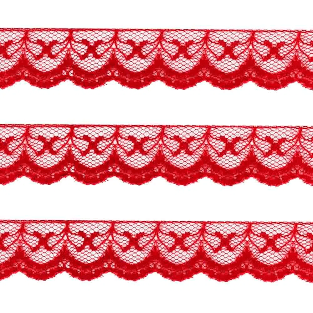 Renda Nylon 2,0cm 50mt Vermelho