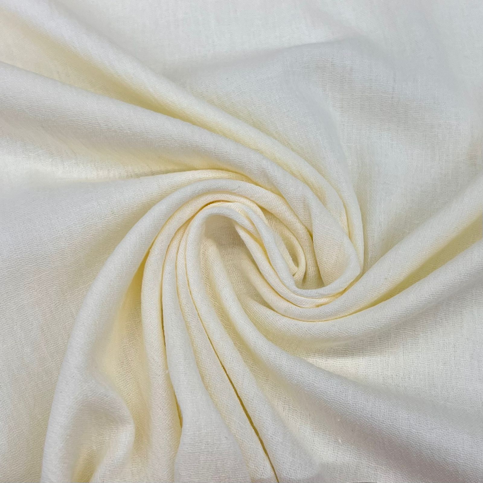 Crepe de Algodão Liso Marfim