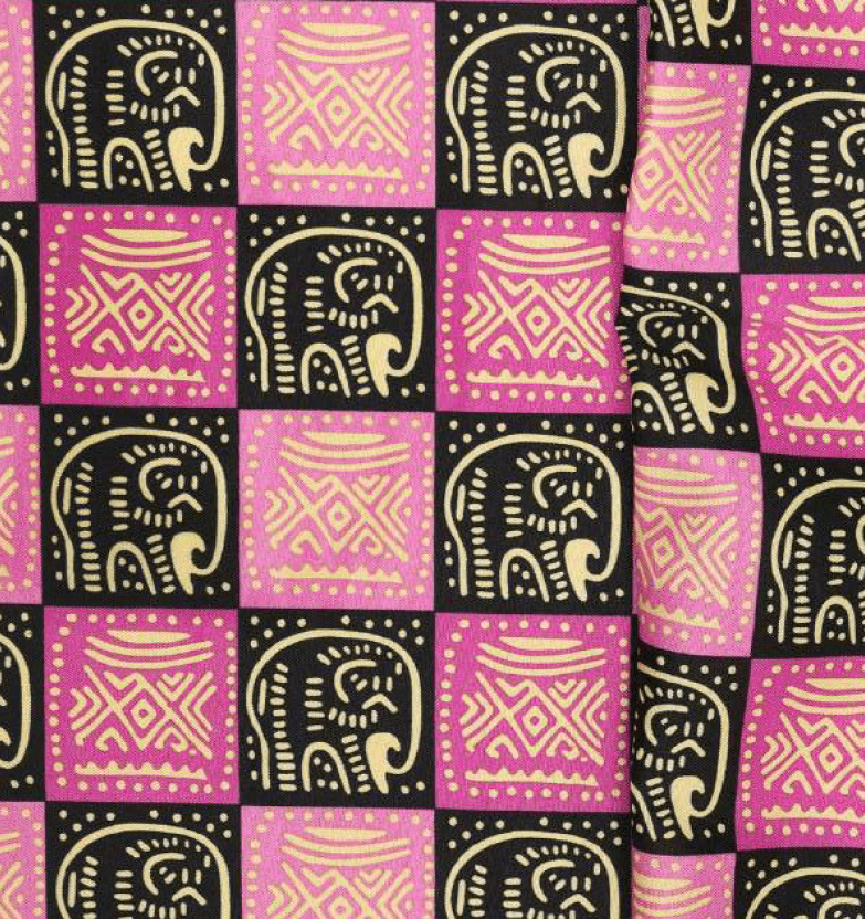 Oxford Africano Quadriculado Elefantes Rosa APOCALIPSE