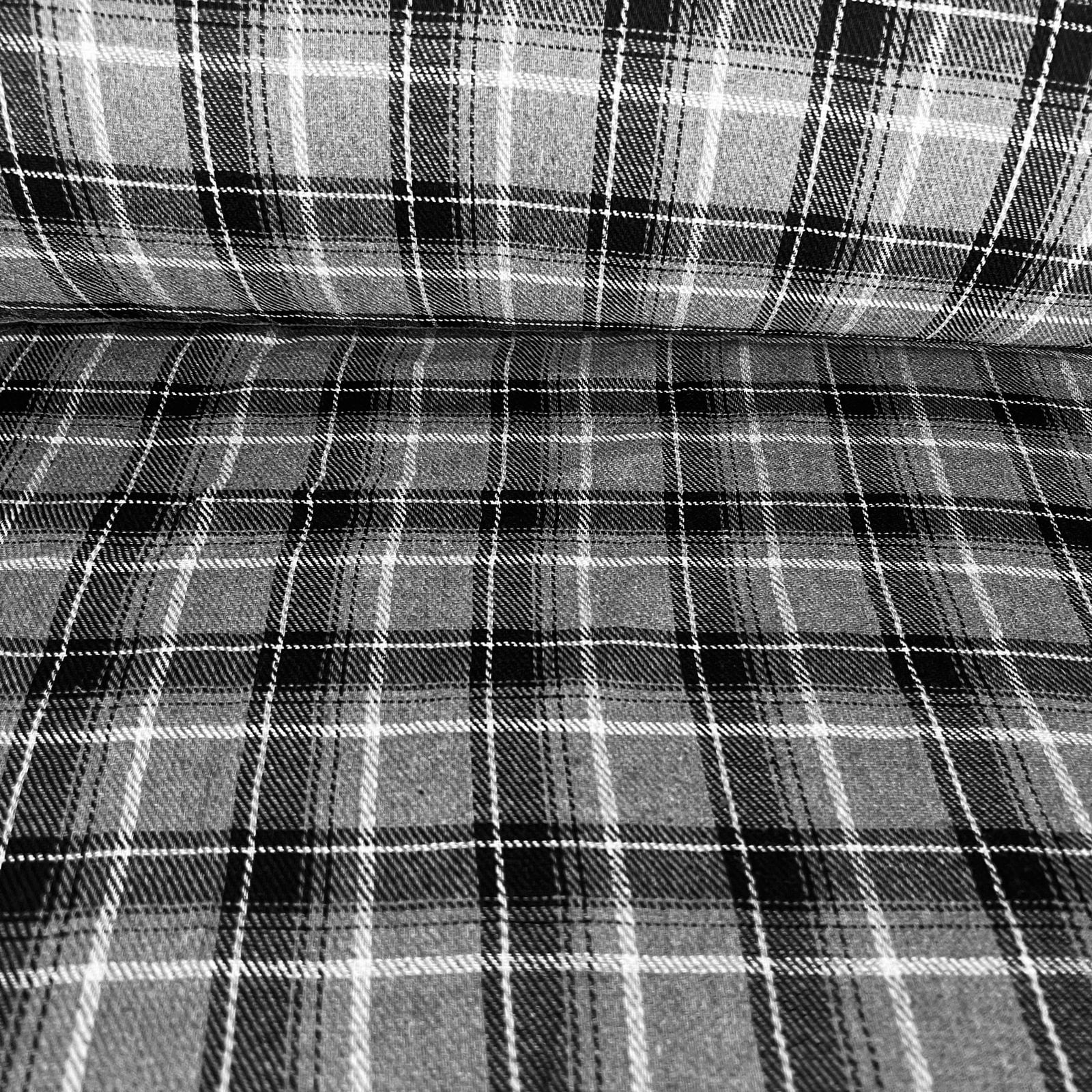 Flanela Xadrez Cinza com Preto RRR