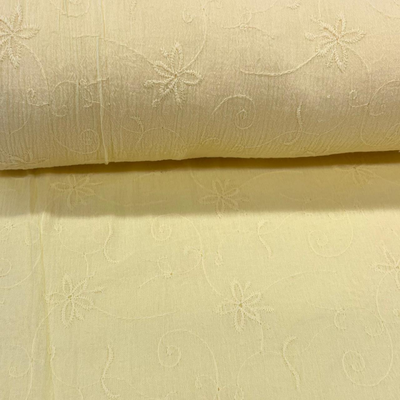 Crepe de Algodão Amarelinho Botanica DOMINGO