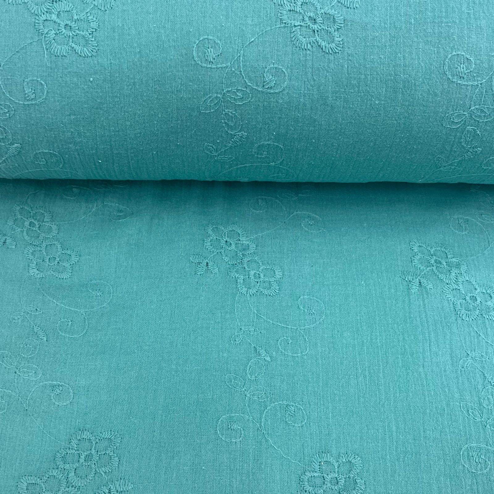 Crepe de Algodão Verde Jade Princess DOMINGO