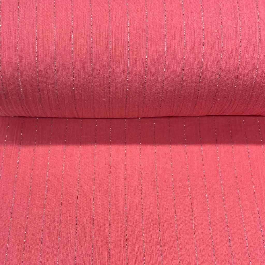 Crepe de Algodão Prata Coral Luxe PROMO