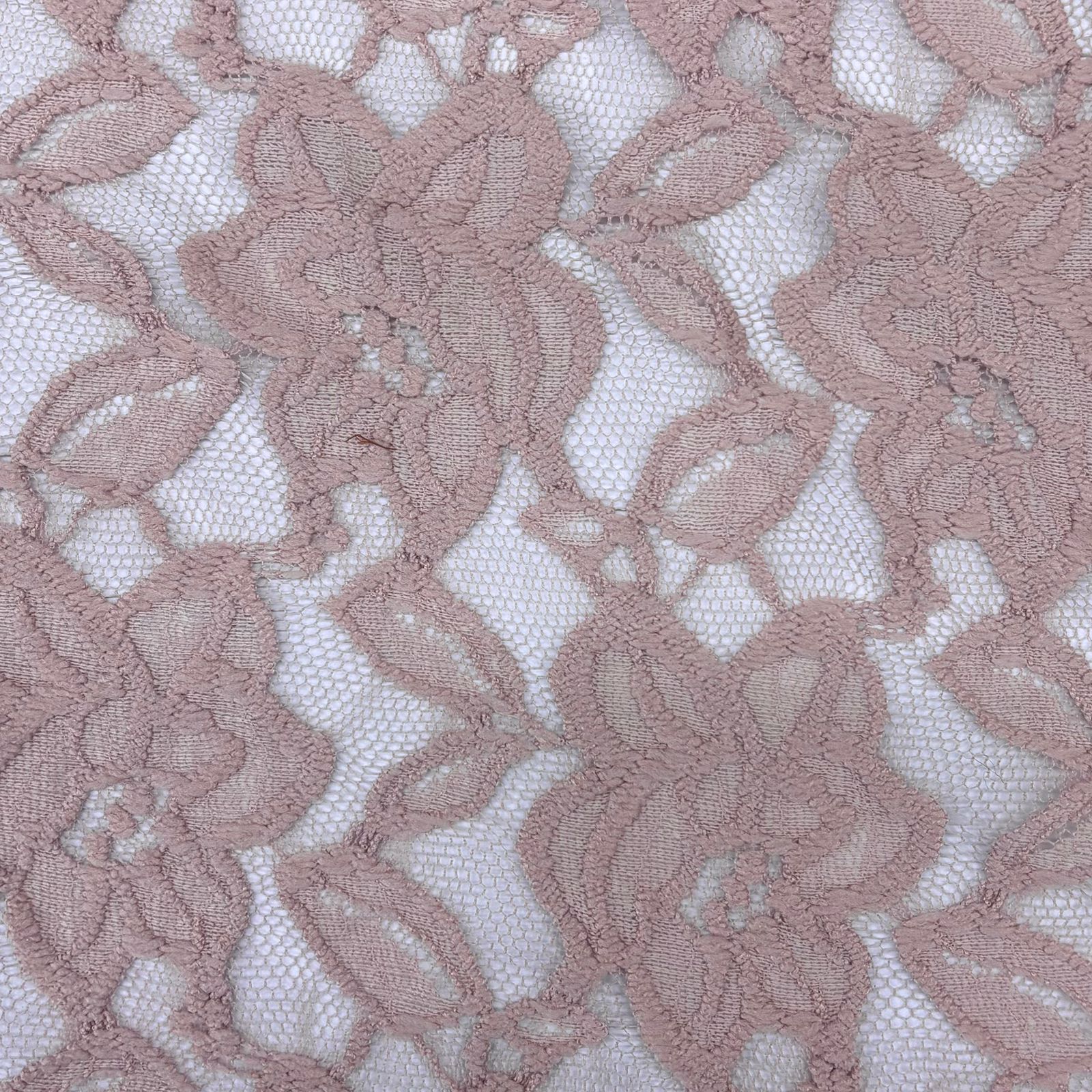 Renda com Elastano Rosê Flores Grandes RRR