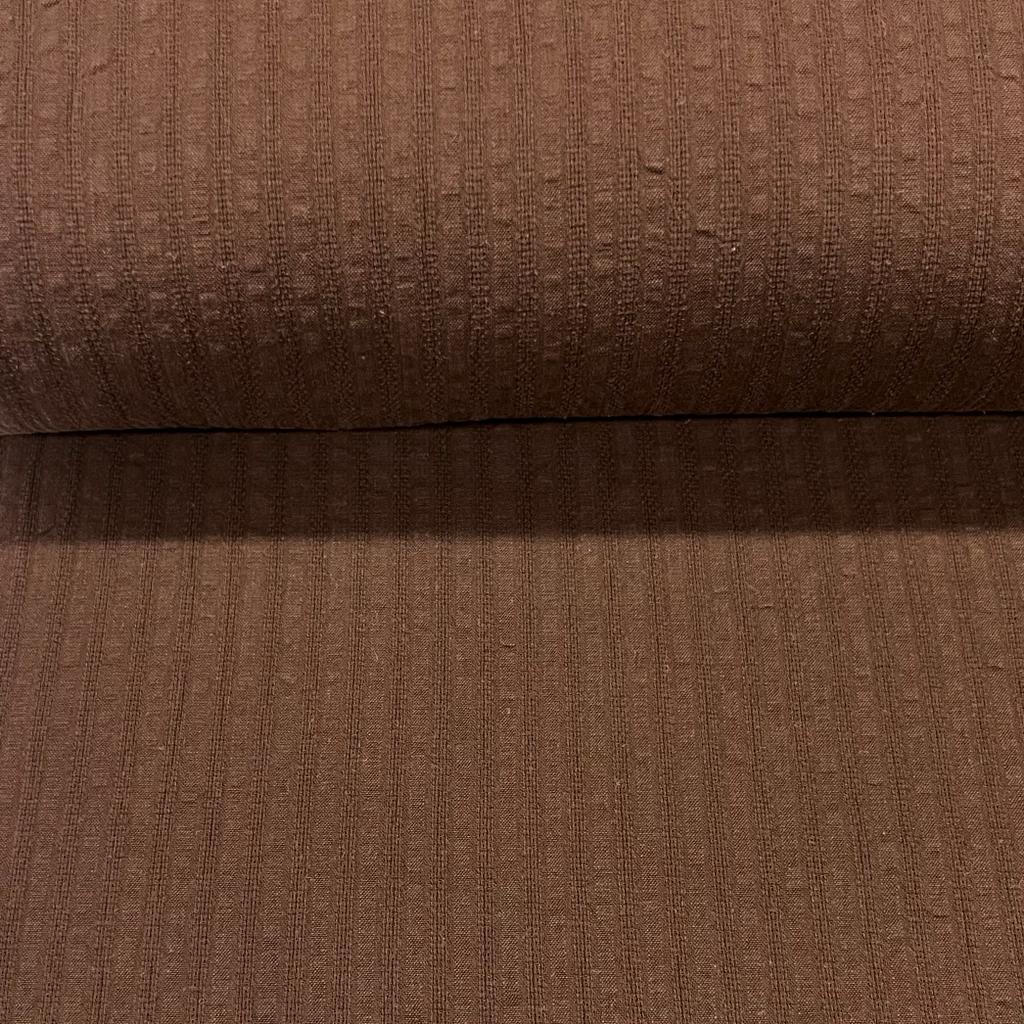 Crepe de Algodão Liso Marrom Escuro Maquinetado RRR