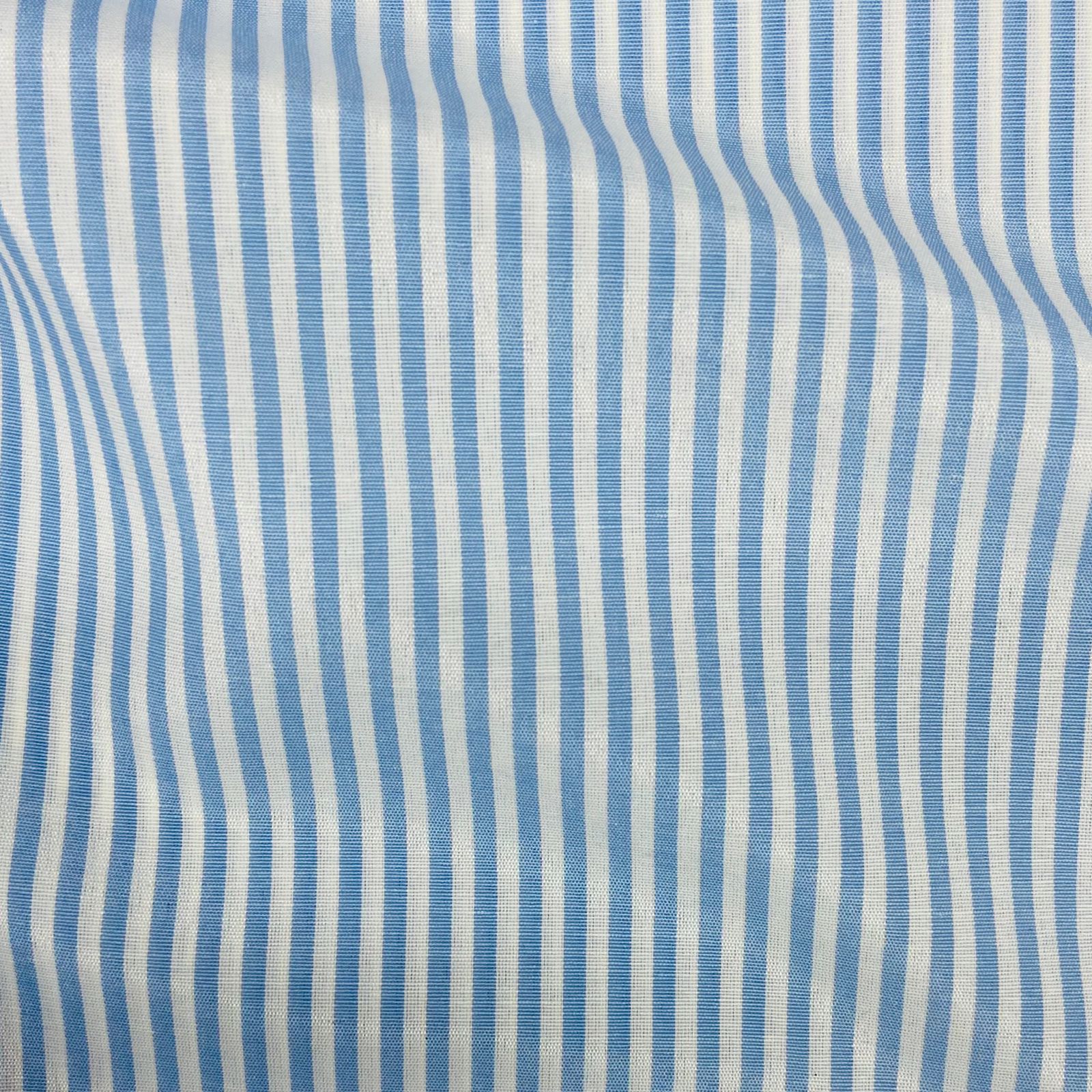 Tricoline Fio Tinto Listrado Azul Bebê LIVE