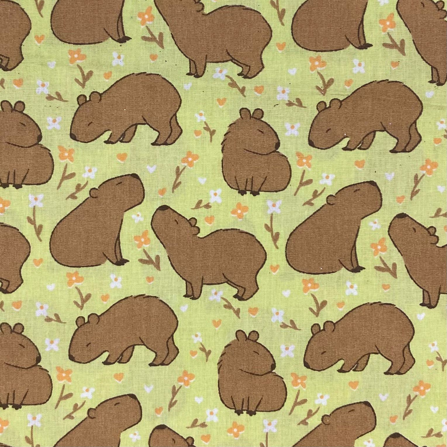 Tricoline Capivarias Fundo Amarelo LIVE