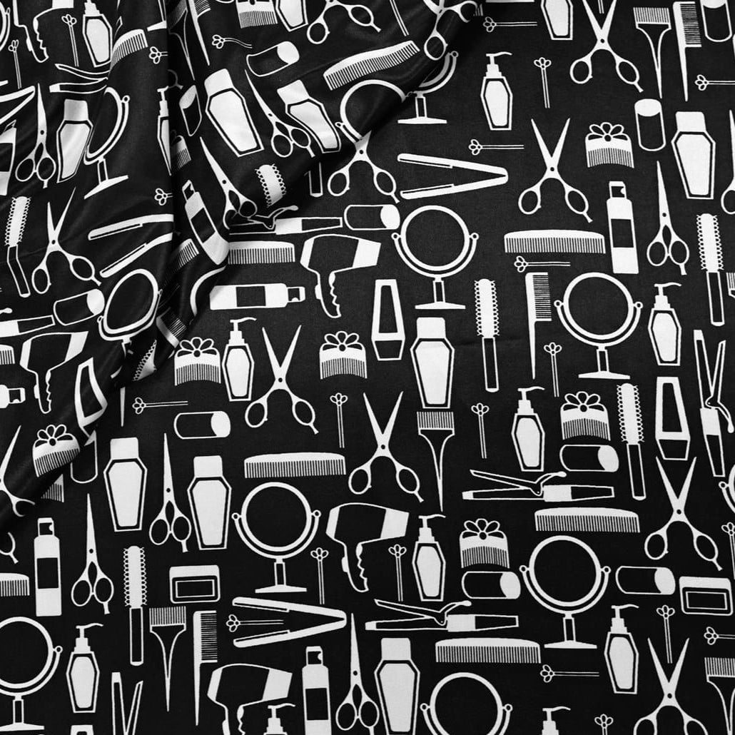 Cetim Barbeiro e Salão fundo Preto LIVE