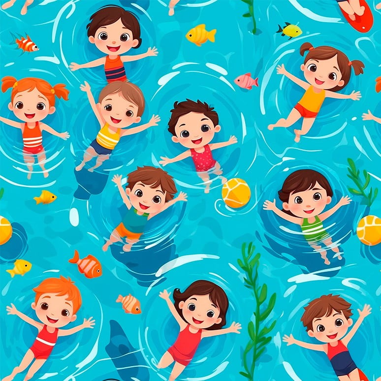 Tricoline Digital Turminha na Piscina RELÂMPAGO