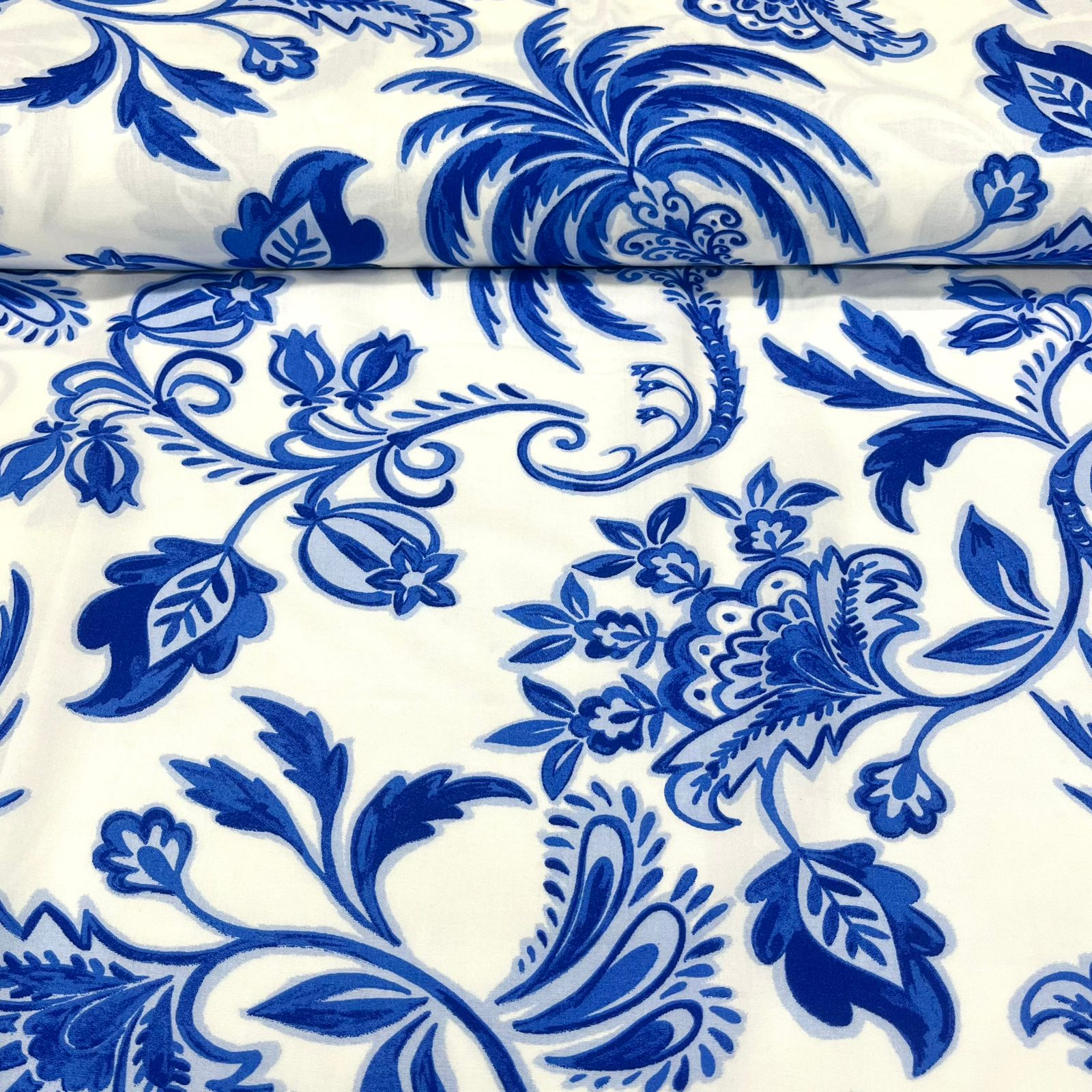 CORTE 0,75 X 1,50m Viscose Palmeira Azul