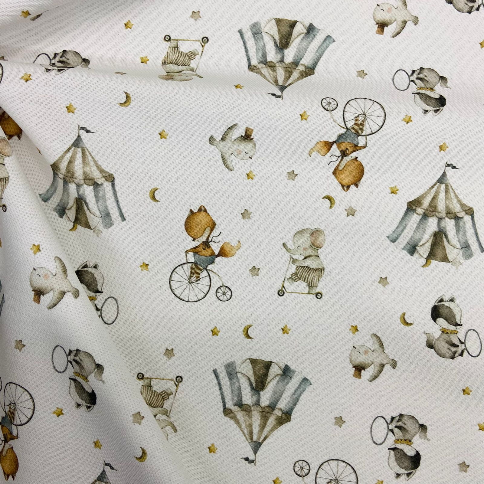 CORTE 0,40 X 1,50m Flanela Cueiro Digital Circo das Estrelinhas