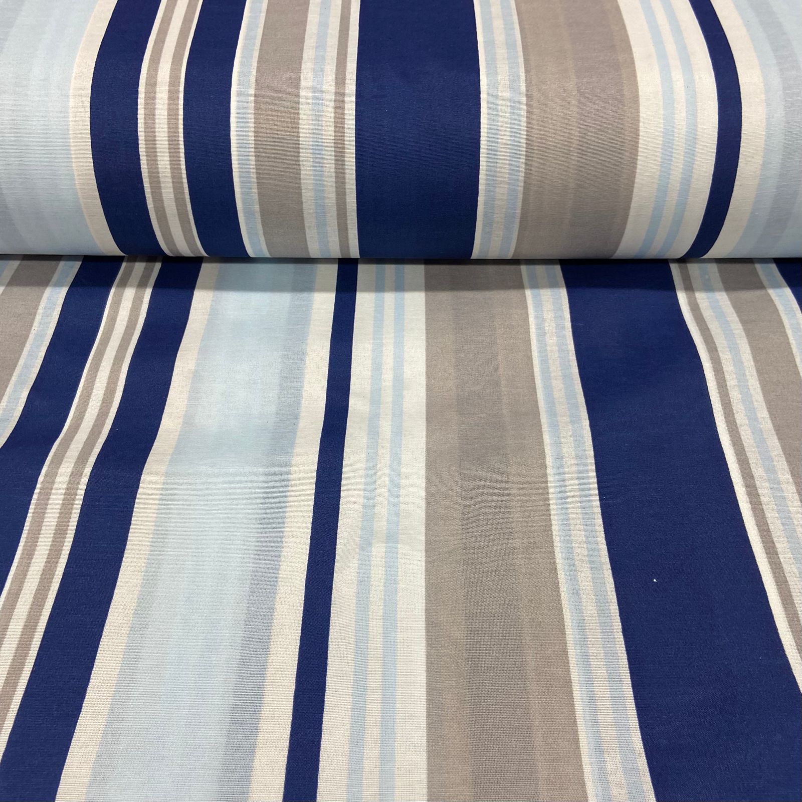 CORTE 0,50x2,50m Tergal Listras Azul Sobretom 