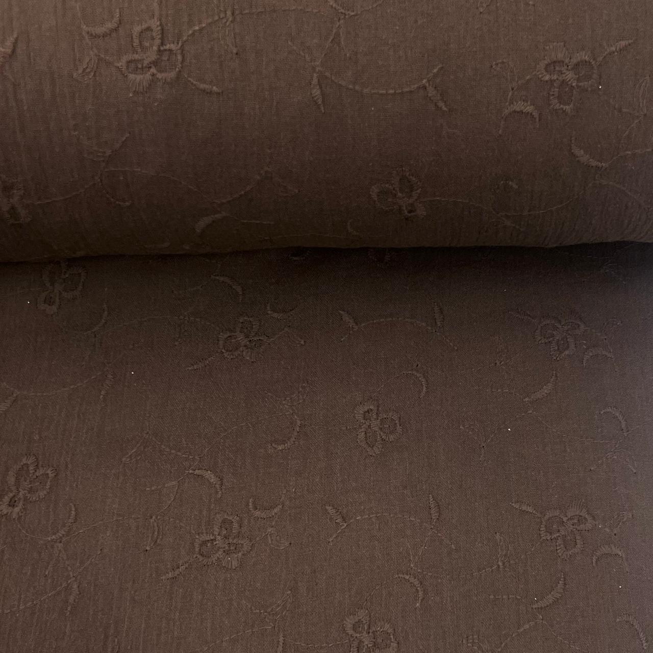 Crepe de Algodão Marrom Ribbon  RRR