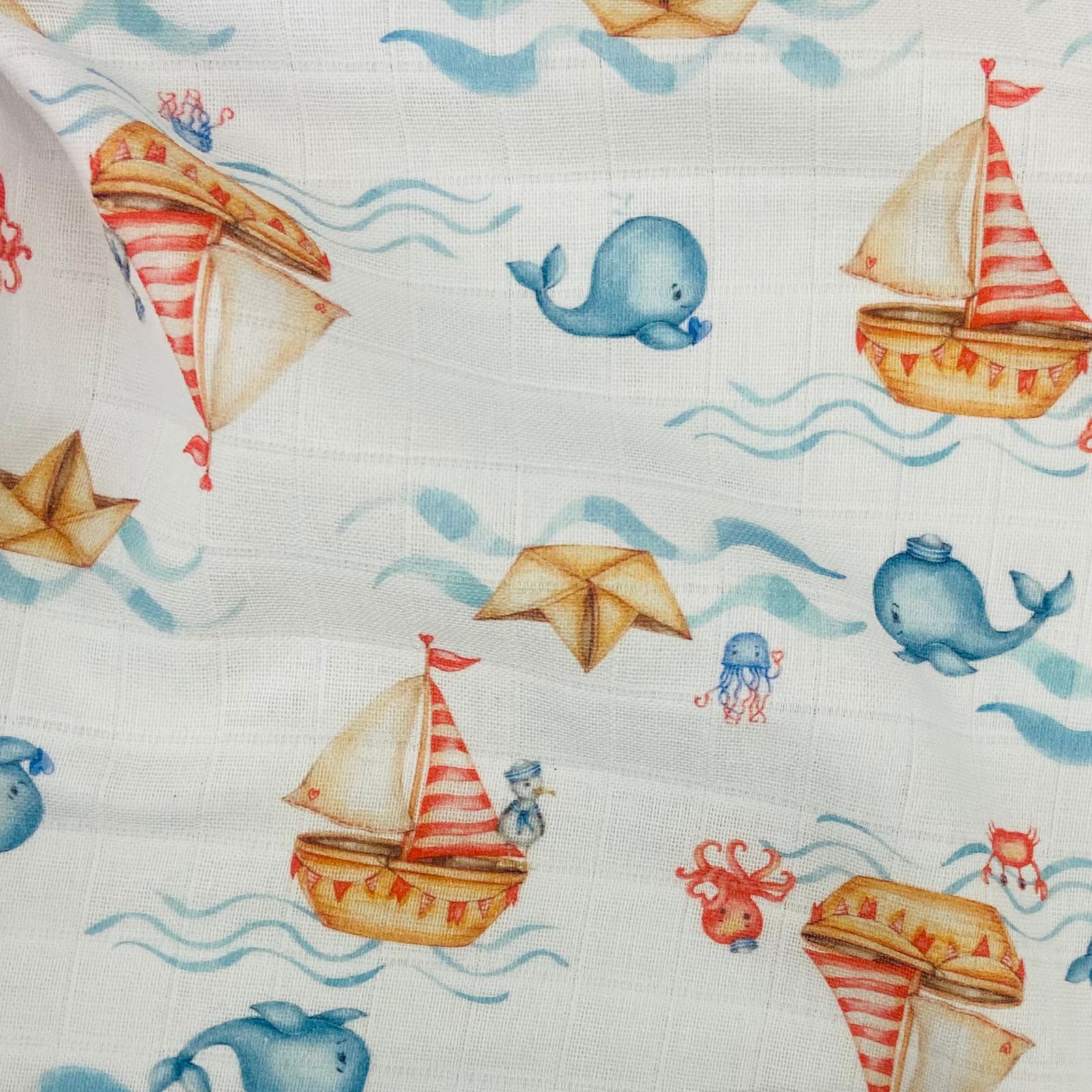 Fralda Quadriculada Digital Mar Movimentado  FIND 