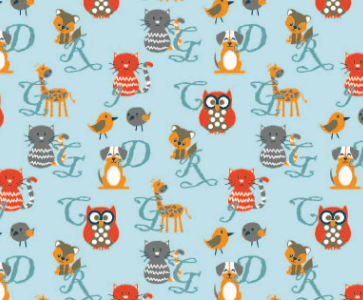 Tricoline Bicho Feliz Azul RRR