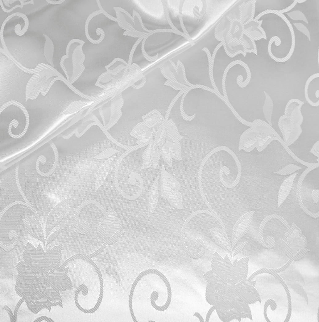 Cetim Brocado Arabesco Branco RRR