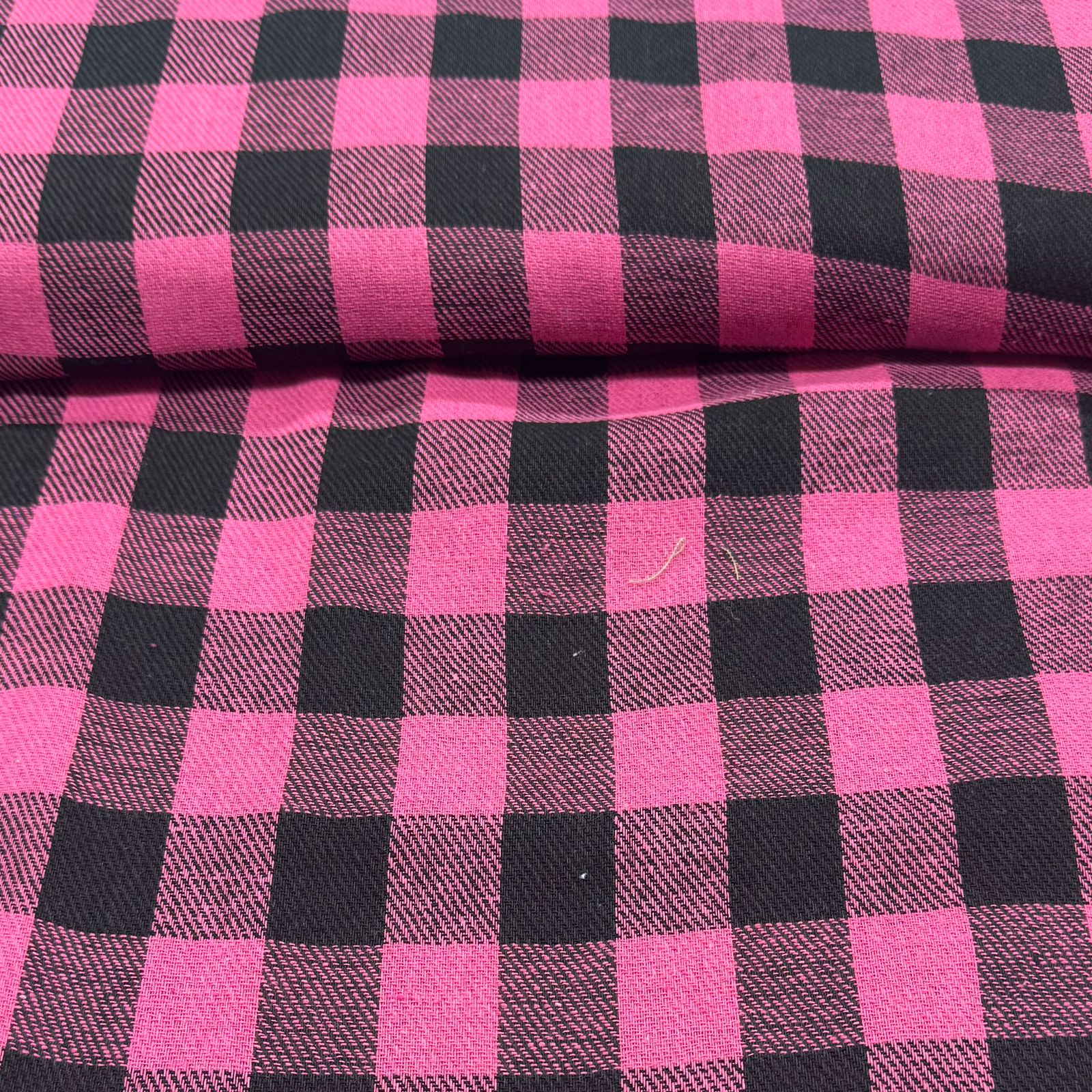 Flanela Xadrez Rosa e Preto FIND