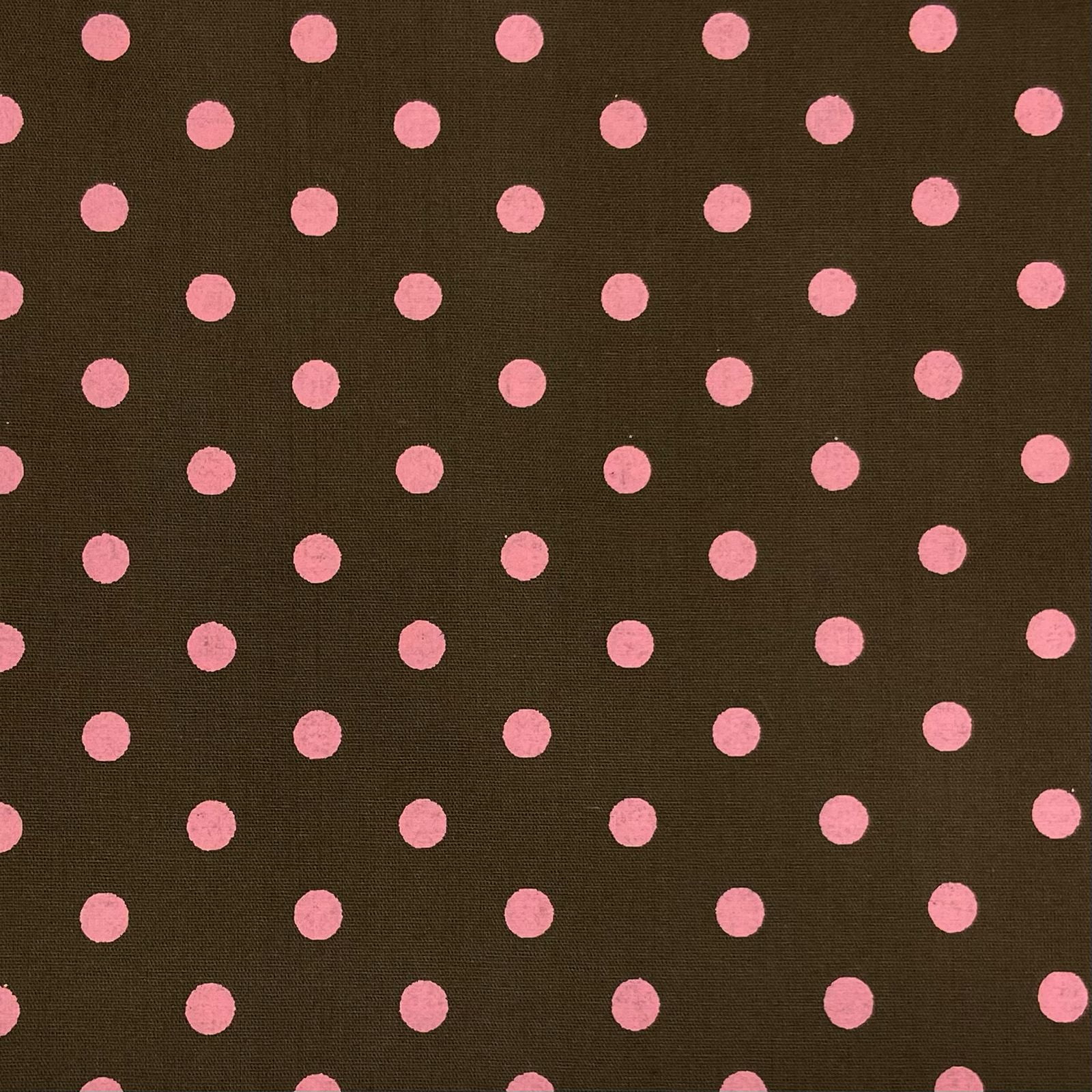 Tricoline Poa Médio Marrom com Rosa