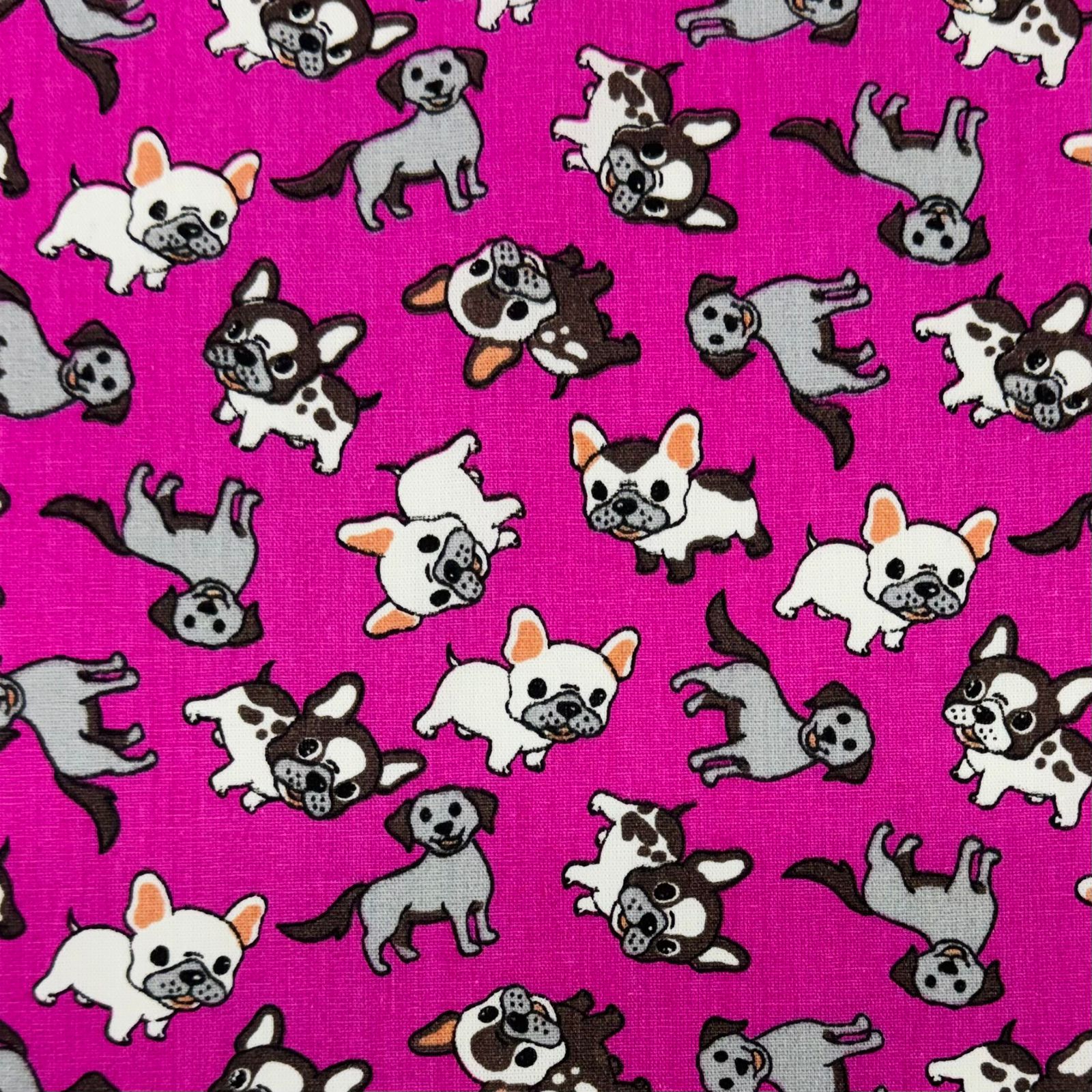 Tricoline Cachorrinhos Rosa Pink