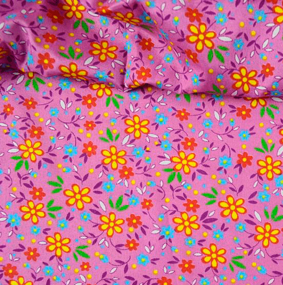 Chita Fake Flores Miúdas Fundo Rosa MALUCA