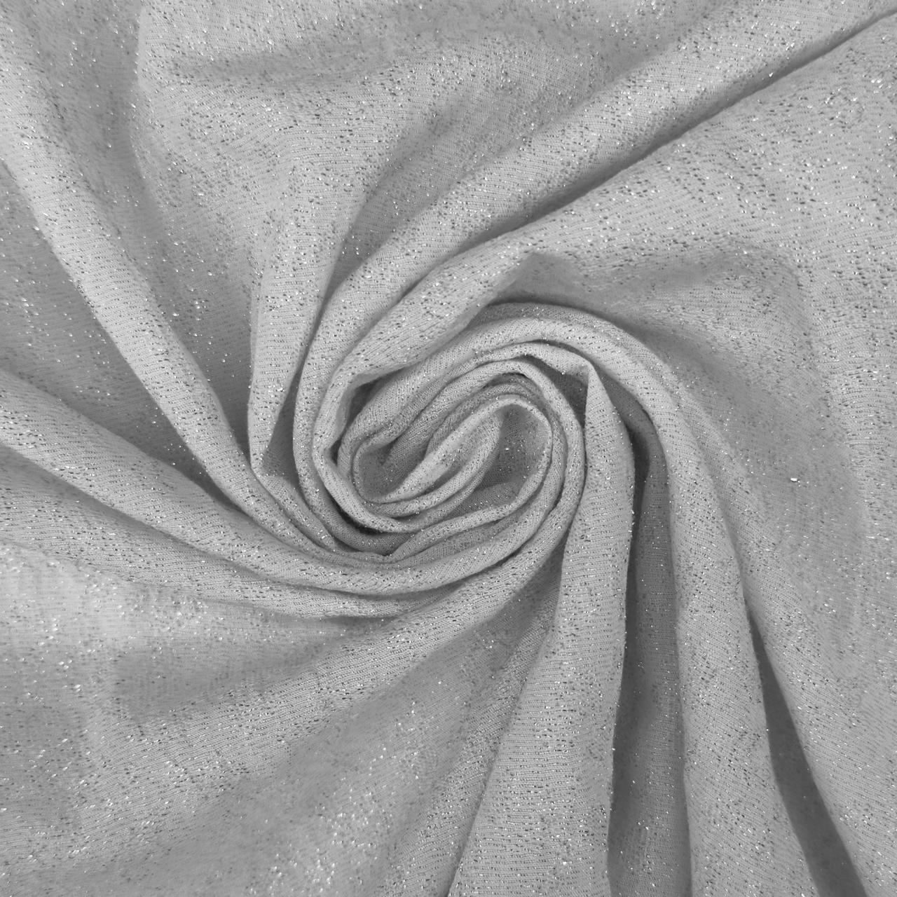 Malha Lurex Metalizada Branca Simples  MALUCA