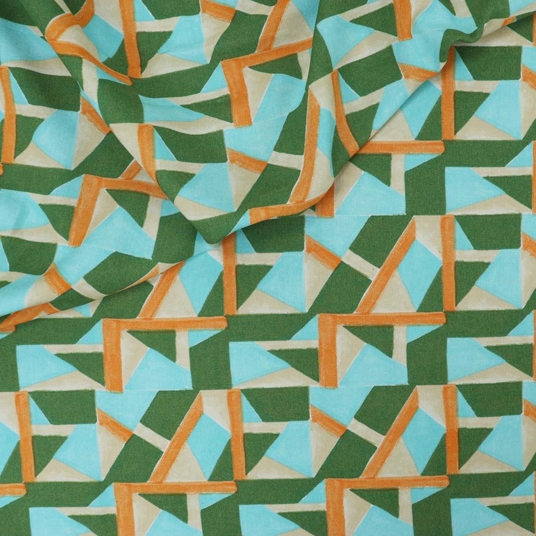 Viscose Geometria Verde MALUCA