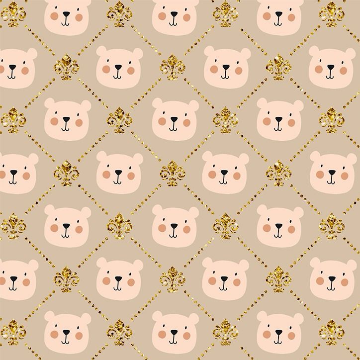 Tricoline Ursinho Bege e Dourado MALUCA