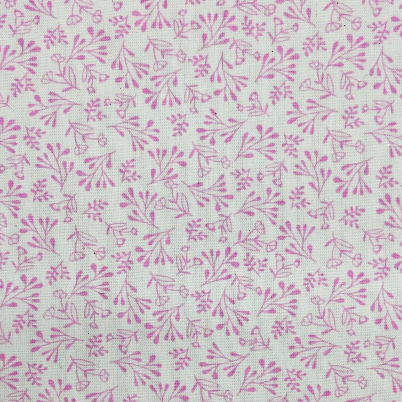 Tricoline Floral Delicado Rosa MALUCA