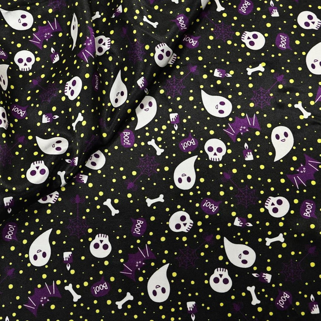 Cetim Halloween Fantasminha Preto TEMPORAL