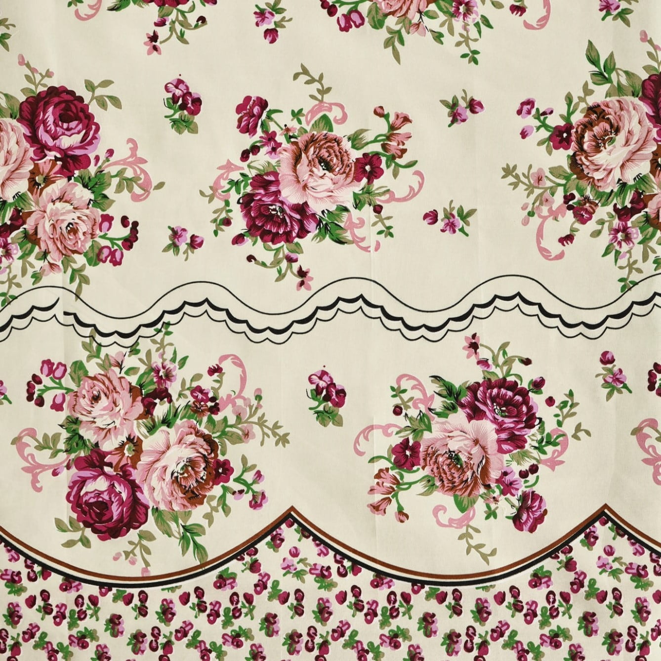 Microfibra Flores Fundo Bege 2,40m RRR