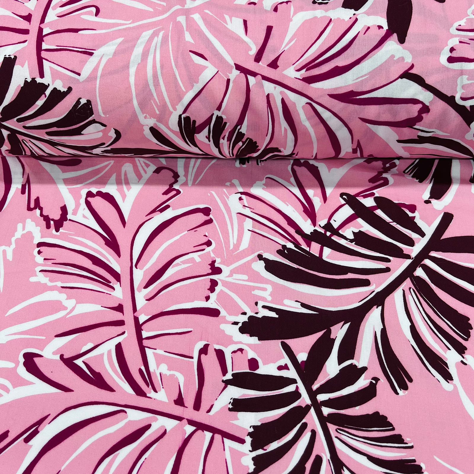 CORTE 0,50x1,50cm Viscose Palmeira Rosa