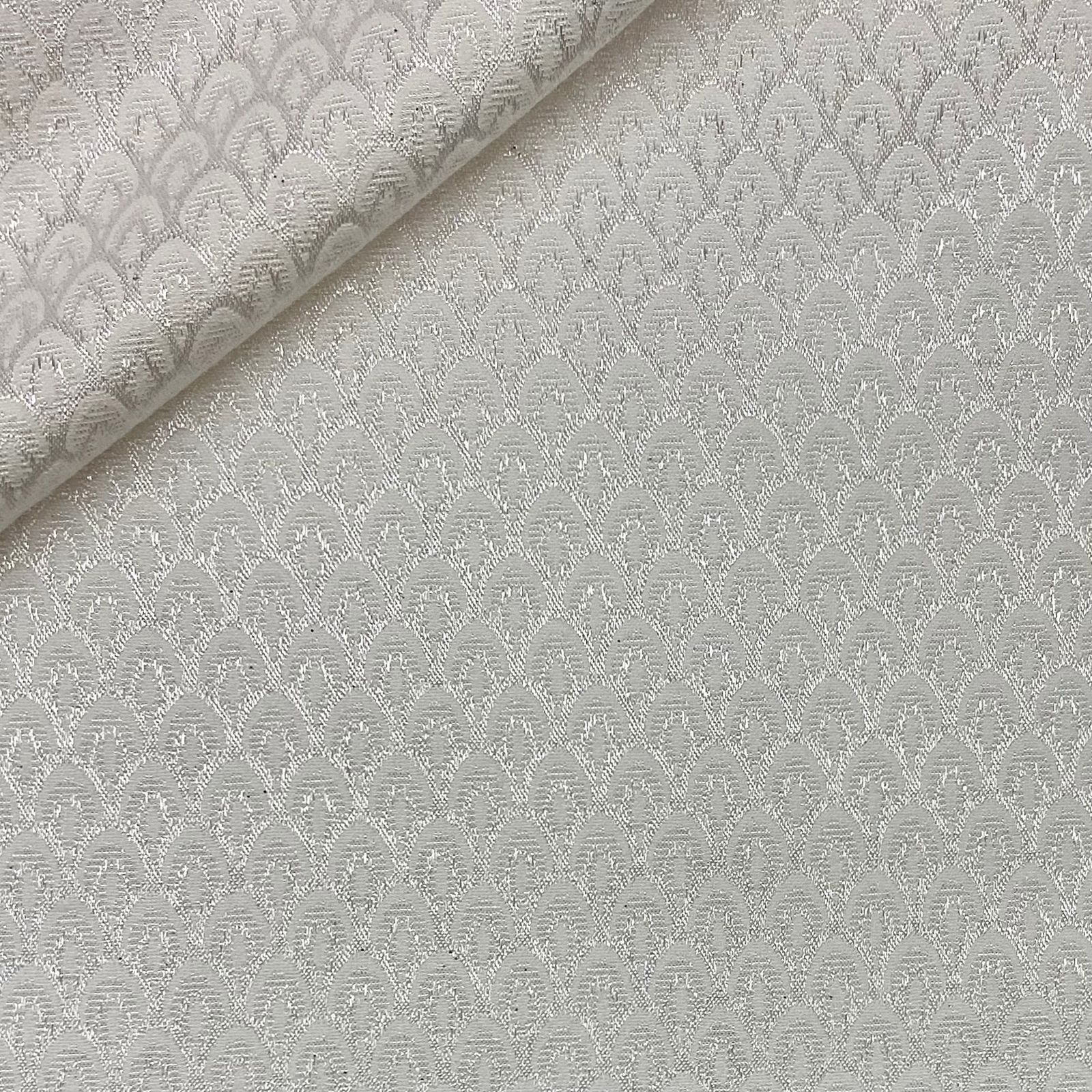 CORTE 0,70x1,40cm Tecido Algodão Brocado Off-White