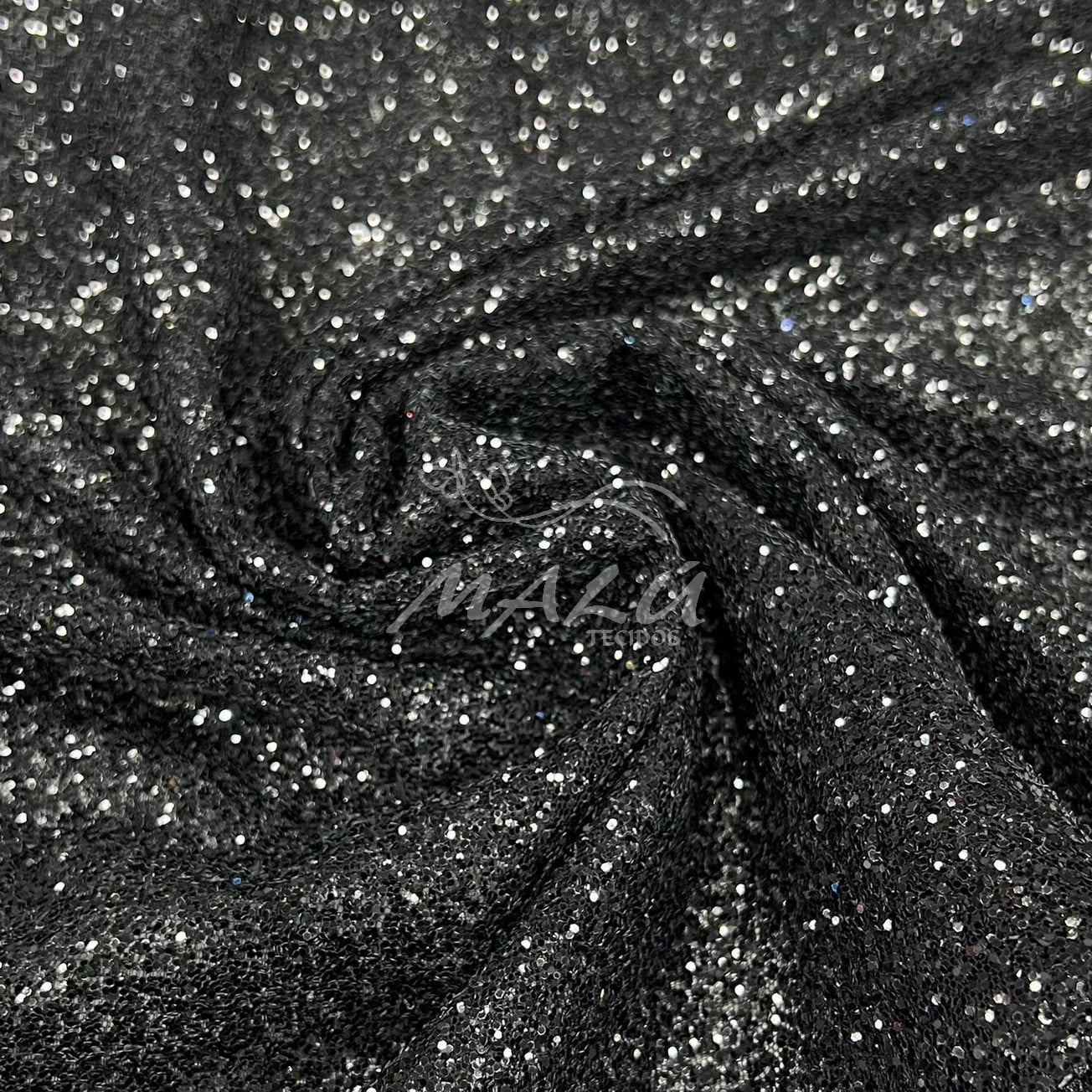 Tule Glitter Pesado Preto RRR