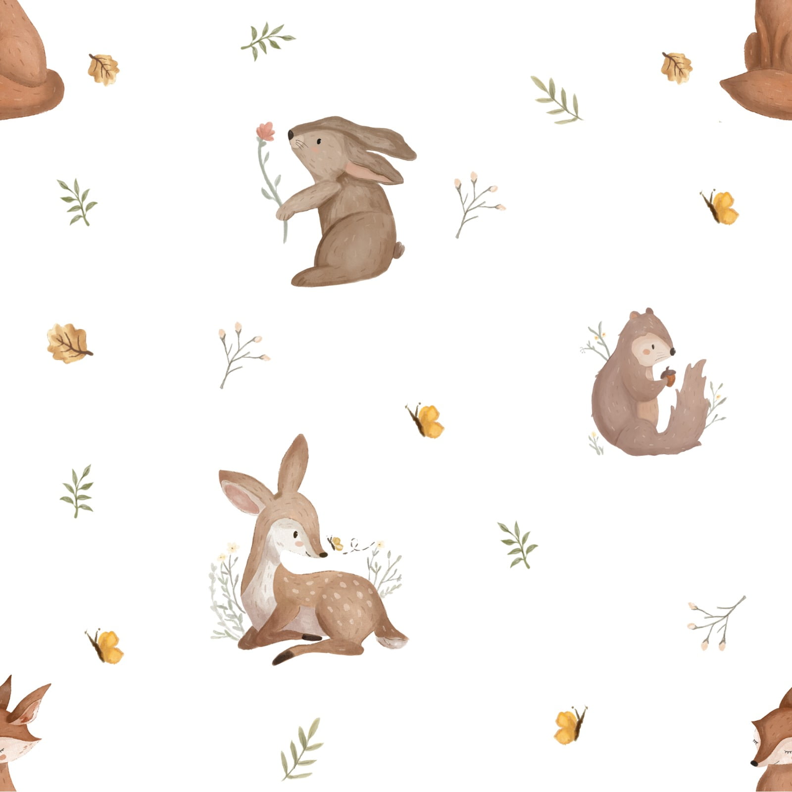 CORTE 0,50x1,50cm Tricoline Autoral Bichinhos do Bosque 