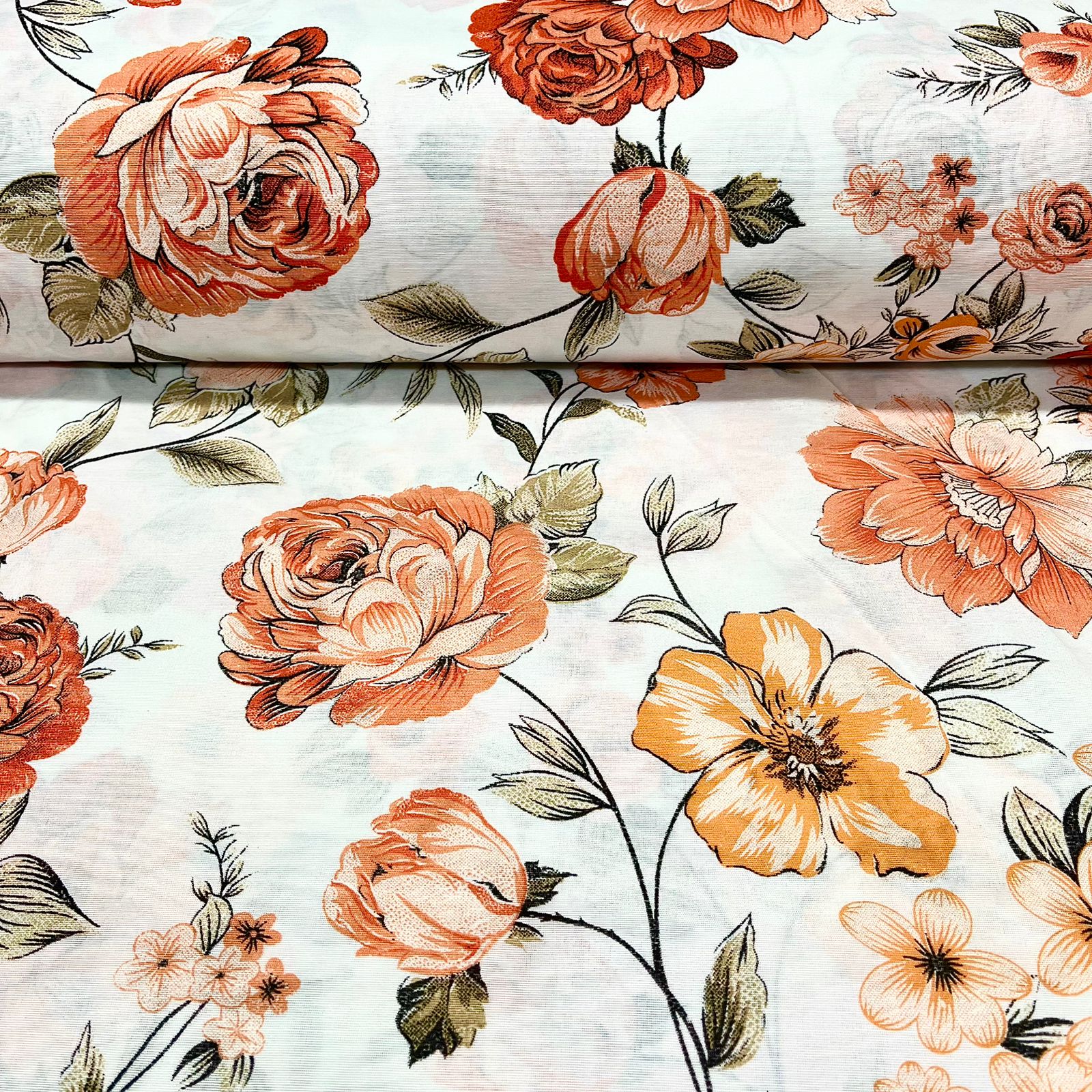 CORTE 0,50x2,50cm Tergal Jardim Laranja