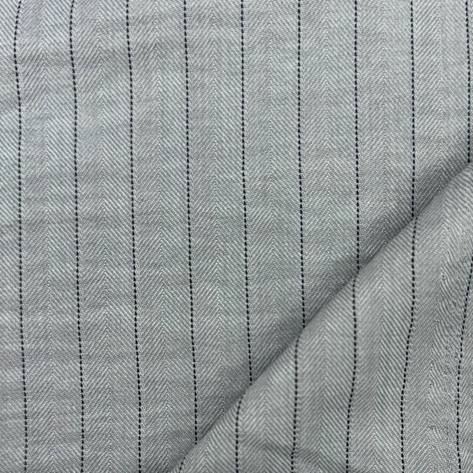 CORTE 0,80x1,50cm Alfaiataria Risca de Giz Melange Cinza 