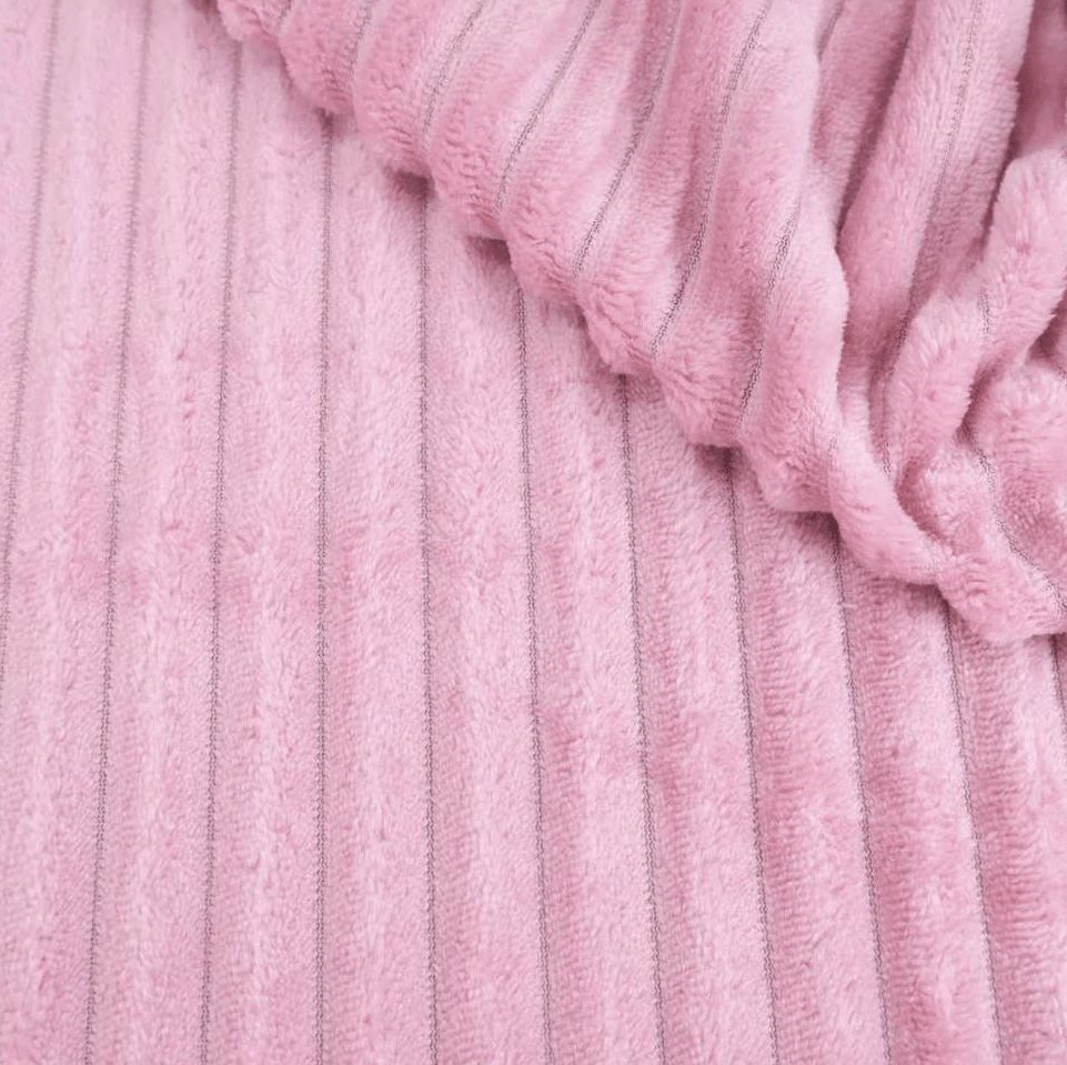 CORTE 0,80x2,50cm Mantinha Fleece Canelado 2,50m Rosa Claro