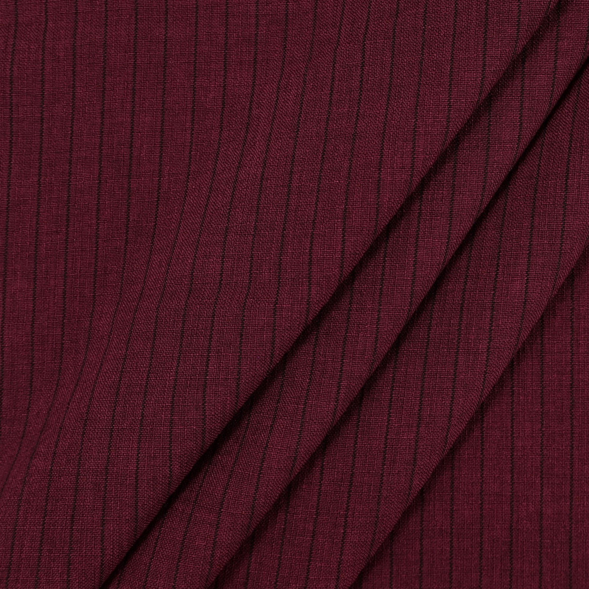 CORTE 0,80x1,50cm Alfaiataria Risca de Giz Linho Bordô