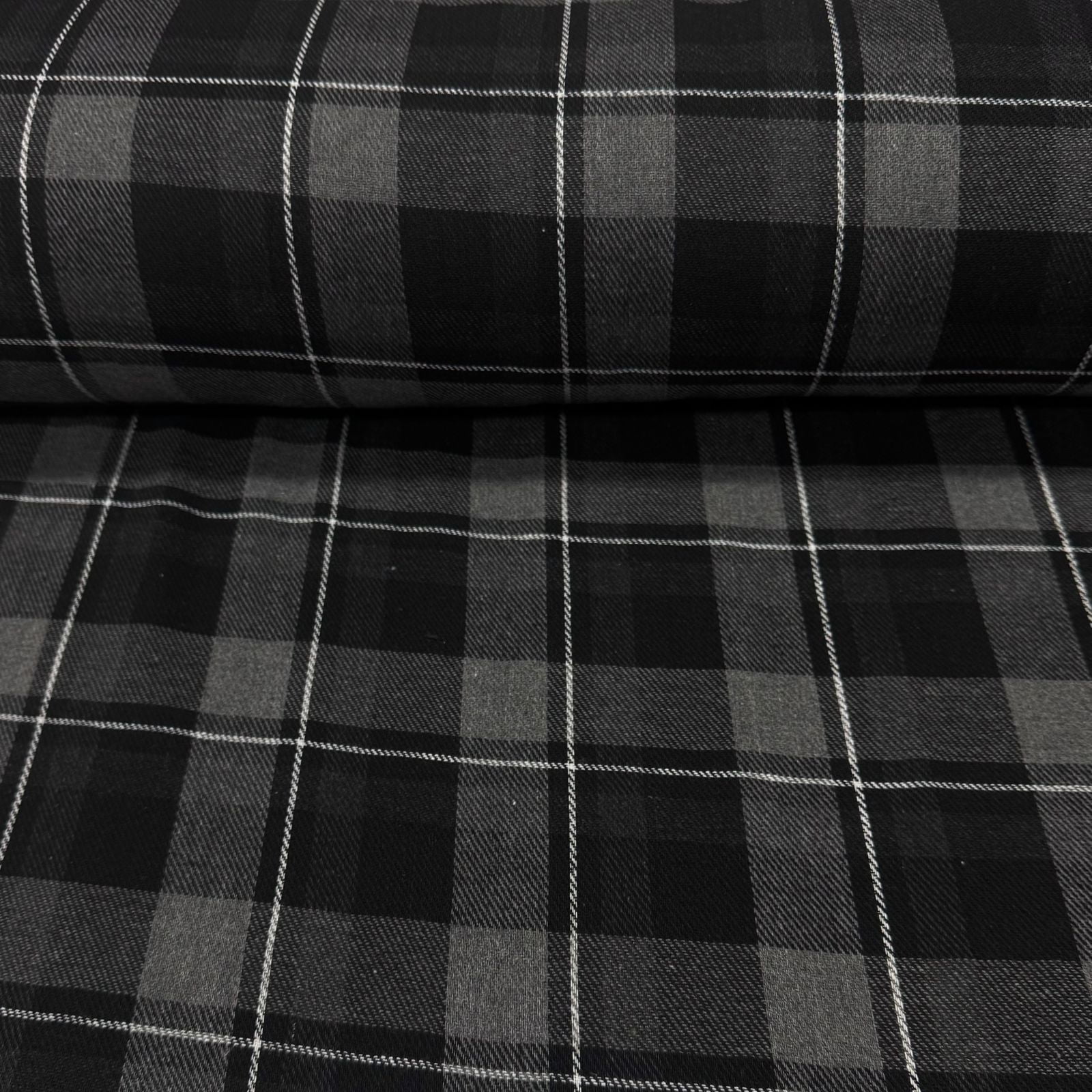 CORTE 0,70x1,60cm Flanela Xadrez Preto e Cinza 