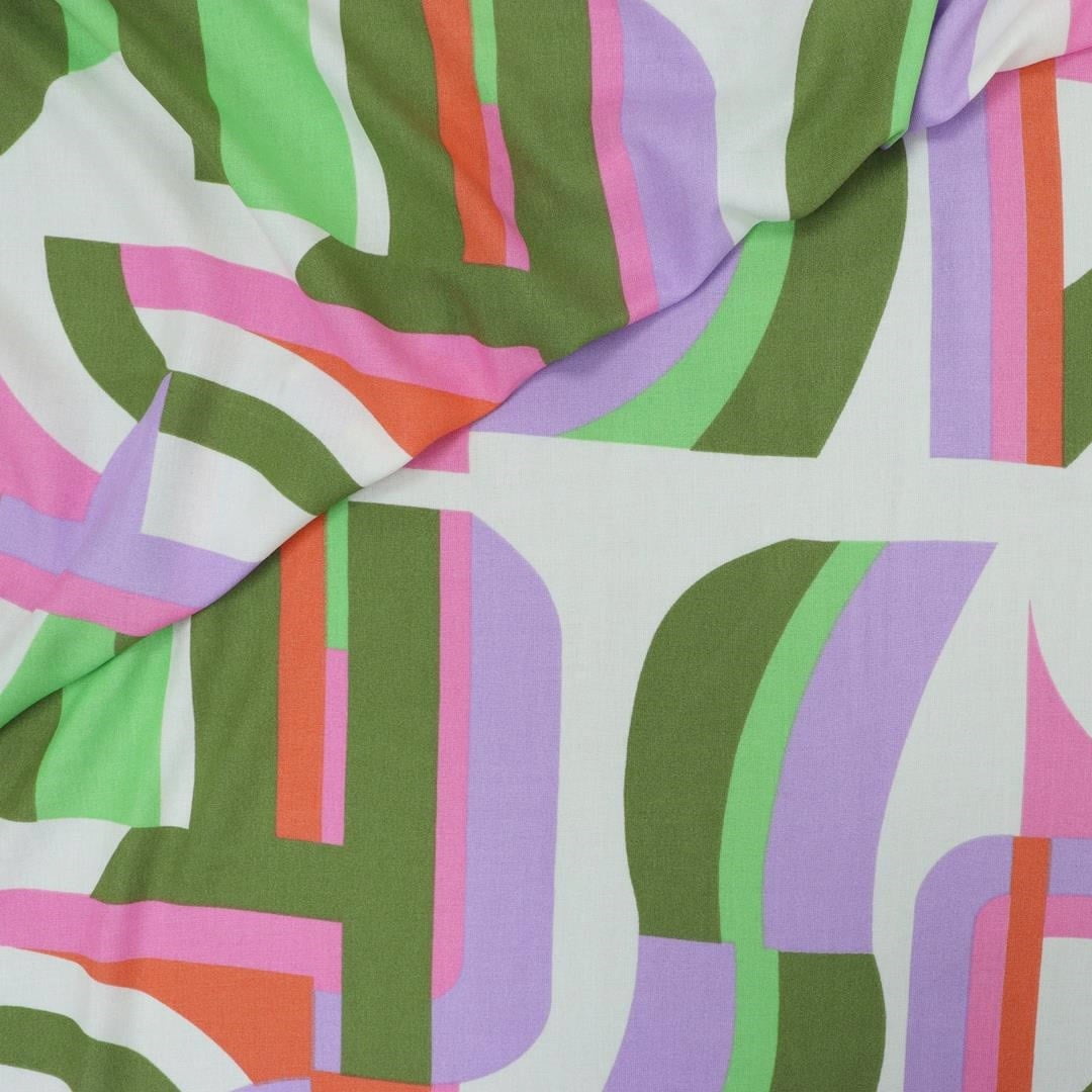 CORTE 0,60x1,50cm Viscose Curvas Modernas Tons Frios