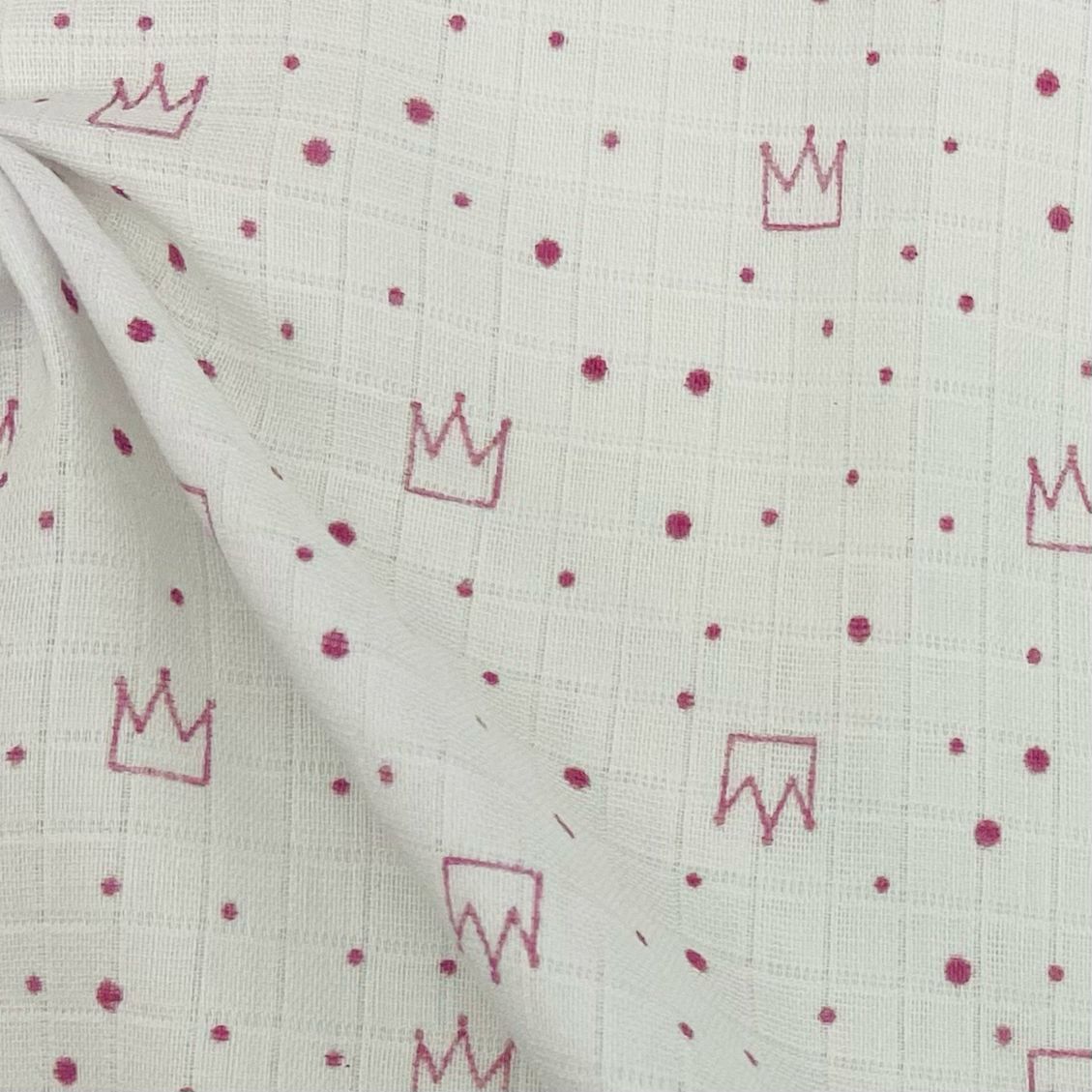 Fralda Quadriculada Mini Coroas Rosa RRR