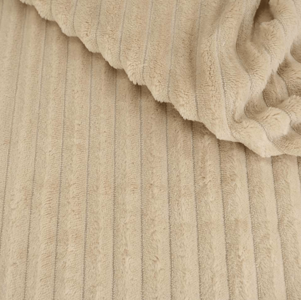 CORTE 0,40x2,50cm Mantinha Fleece Canelado 2,50m Bege