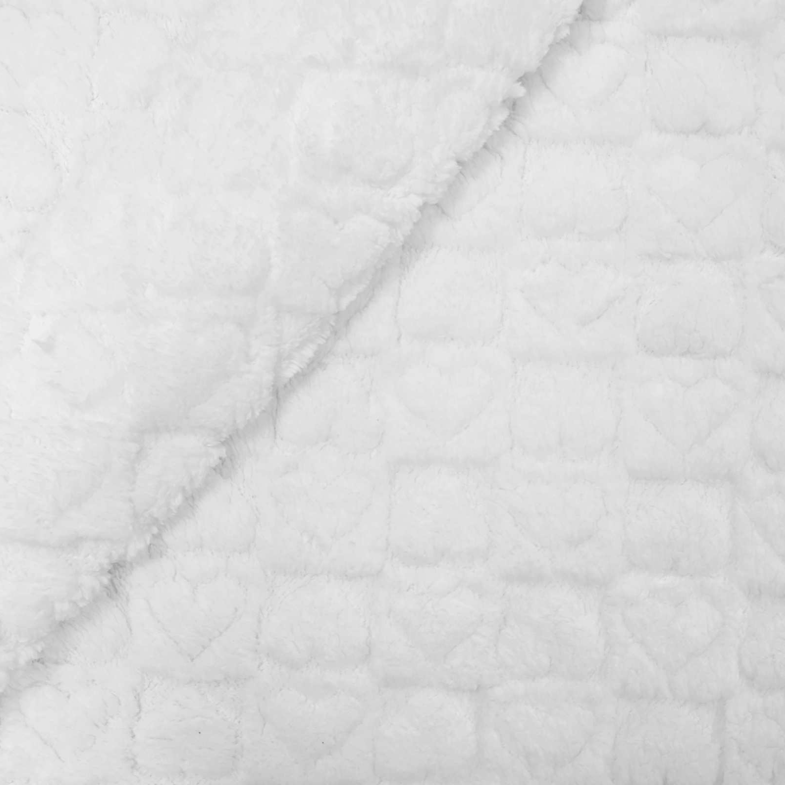 CORTE 0,50x0,60cm Fleece Grosso Coração 3D Branco 