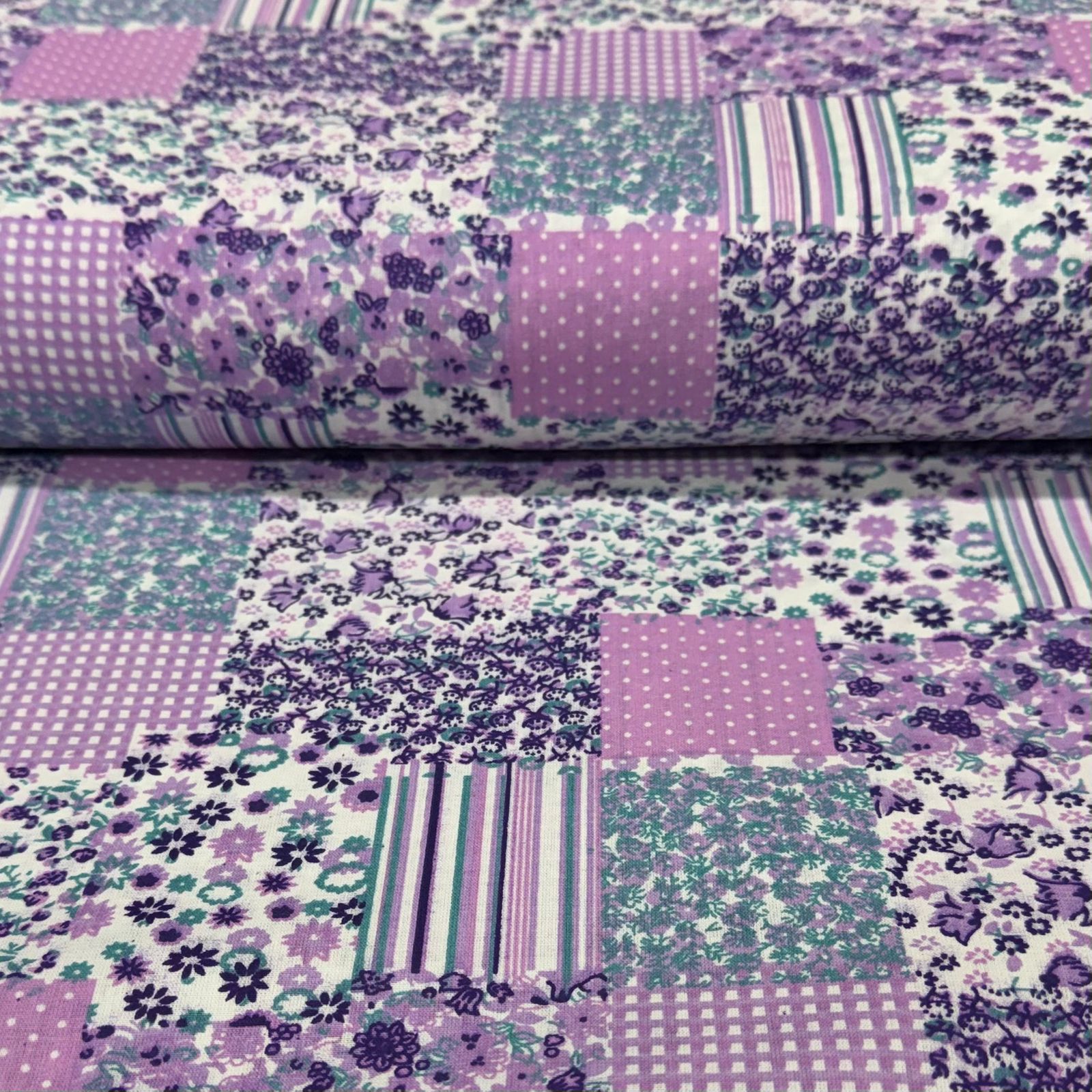 CORTE 0,90x2,50cm Percal 150 Fios Patchwork Violeta