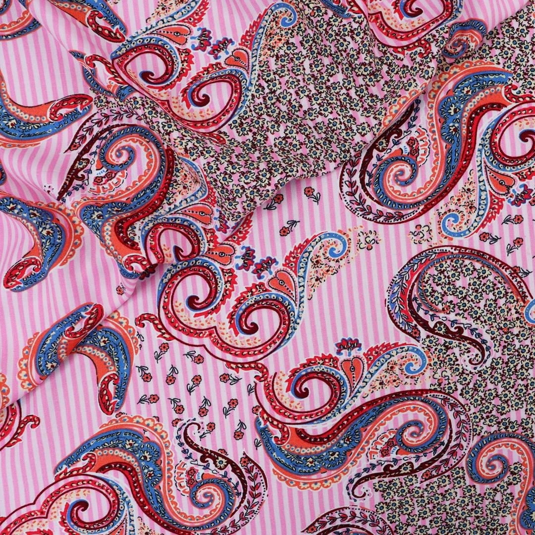 Viscose Vento do Oriente Fundo Rosa RRR