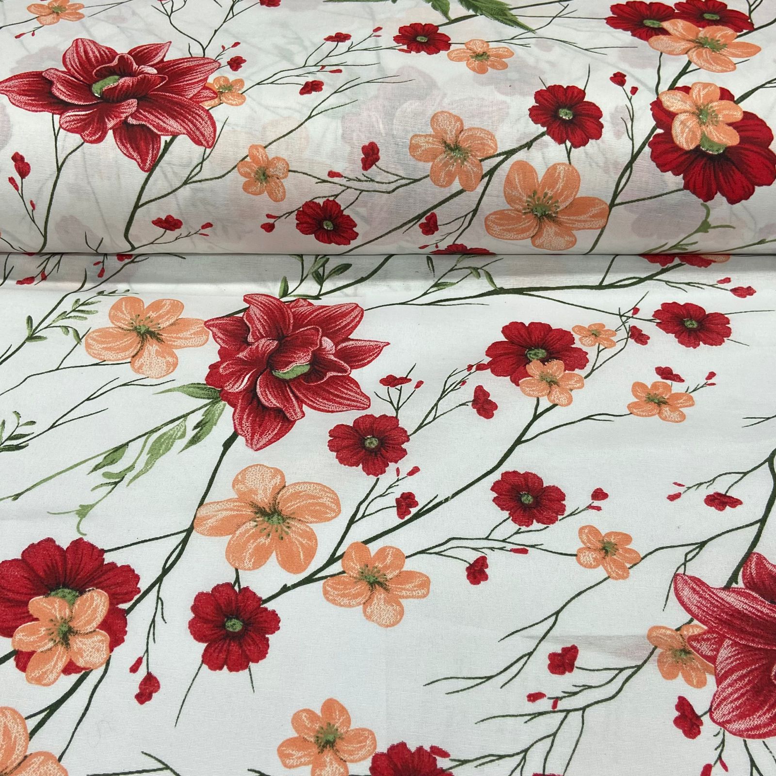 CORTE 0,70x2,50cm Lençol Elegance Jardim Rubro 2,50m
