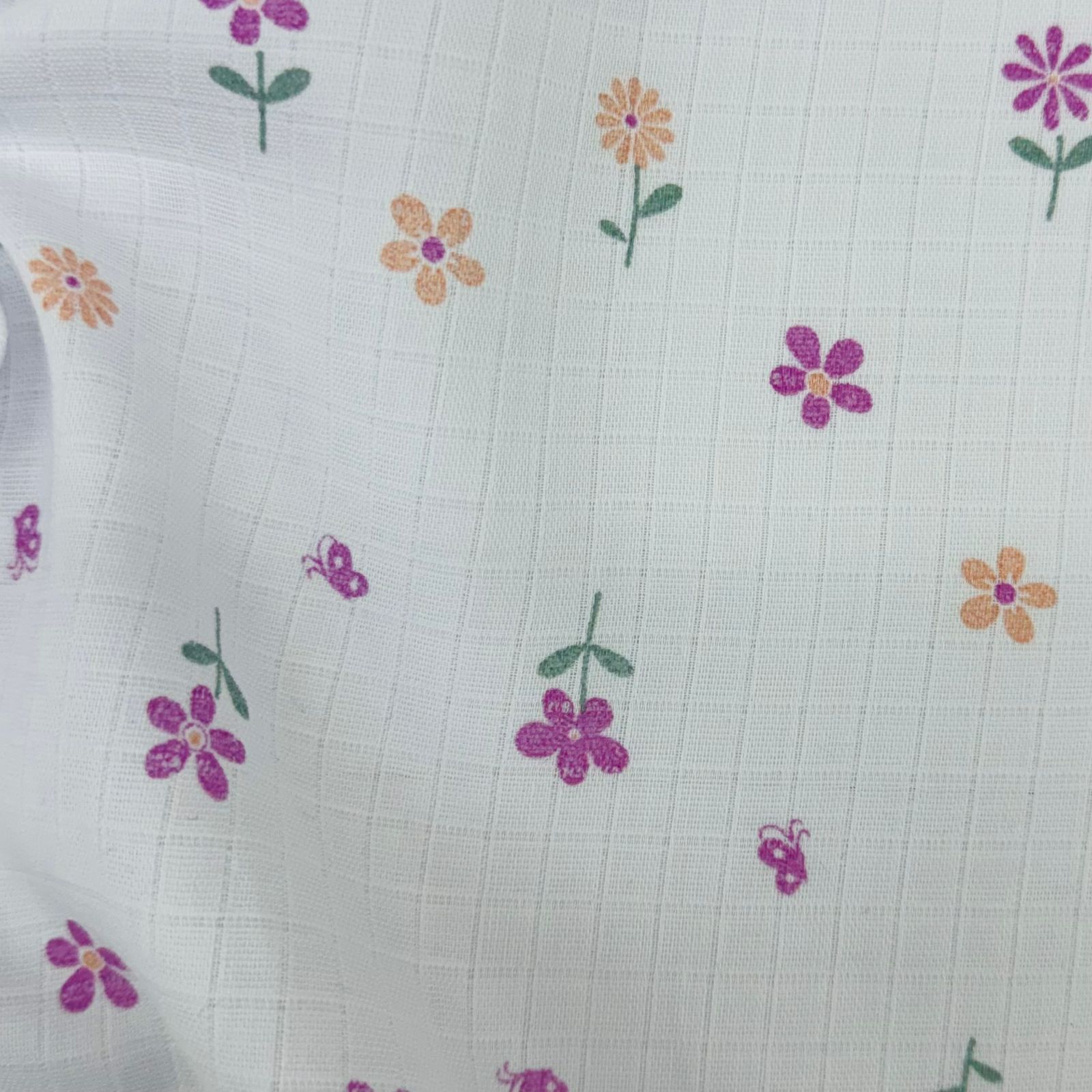 CORTE 60x75cm Fralda Quadriculada Mini Flores De Verão
