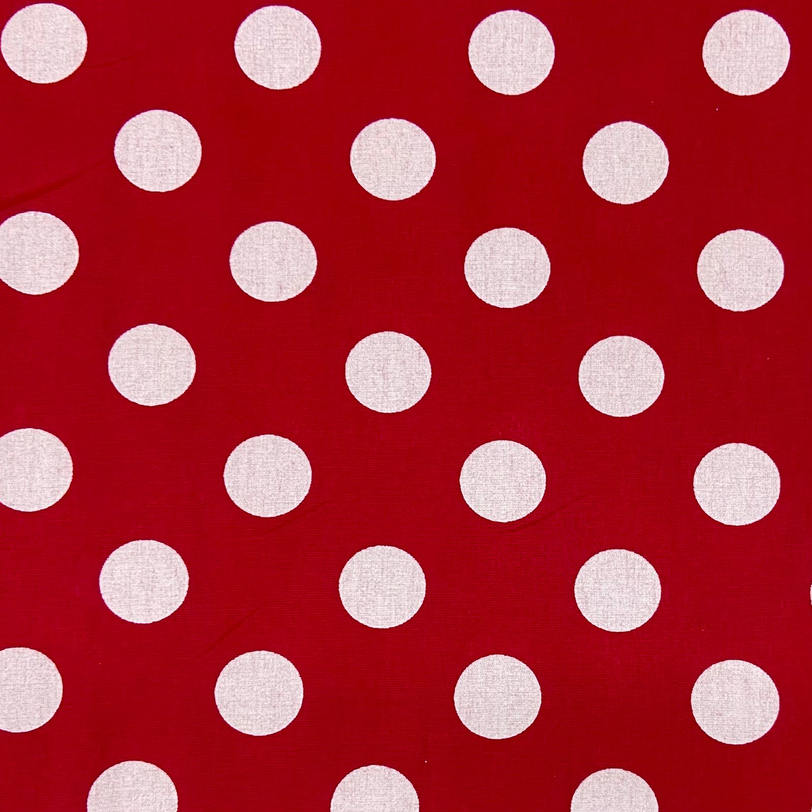 CORTE 0,90x1,50cm Tricoline Poa Grande Vermelho e Branco