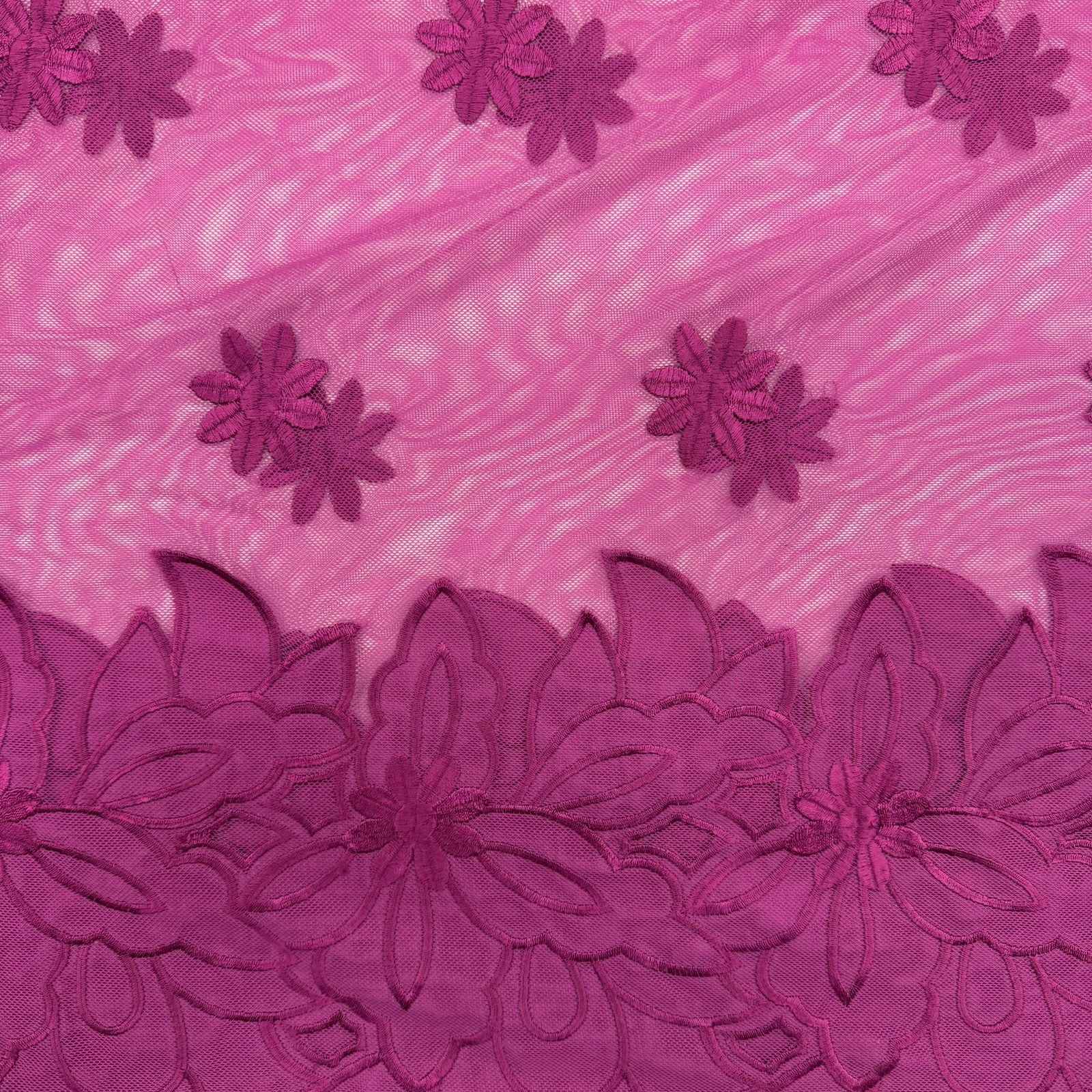 Tule Bordado Rosa RRR